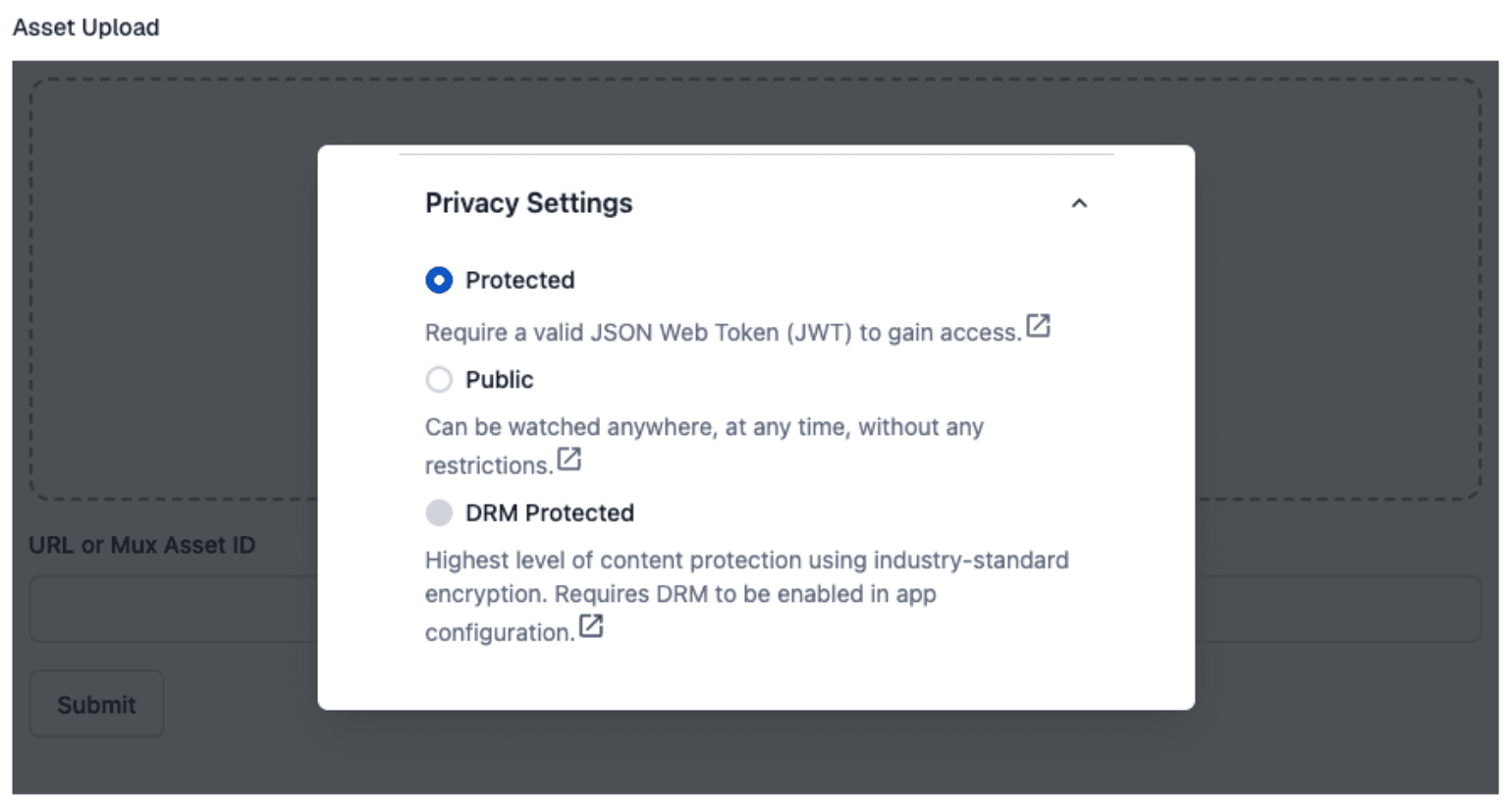 DRM Protected option in Privacy Settings